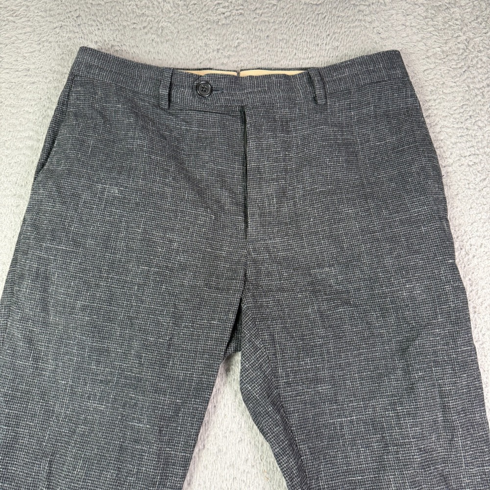 Banana Republic Dress Pants Mens 30x30 Gray Italian Stretch Charcoal Flat Front
